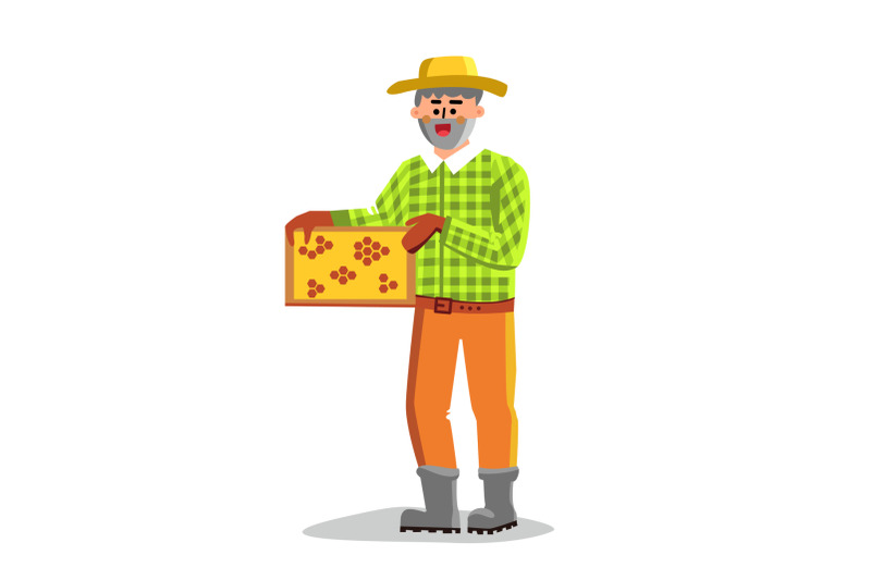 beekeeping-worker-man-holding-honeycomb-vector