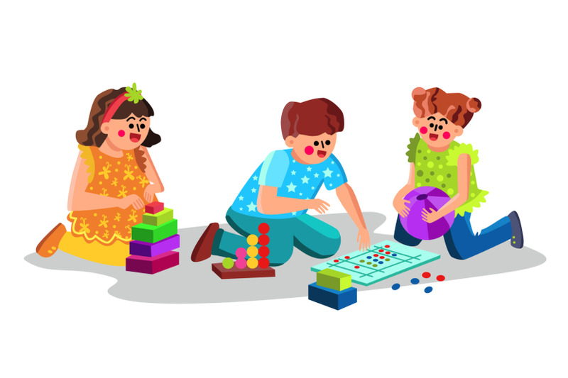 child-care-center-children-playing-toys-vector