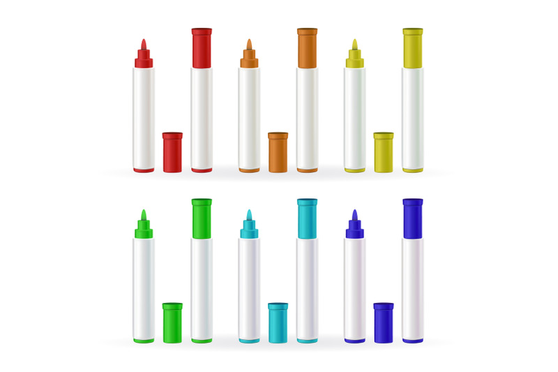 marker-pens-stationery-different-color-set-vector