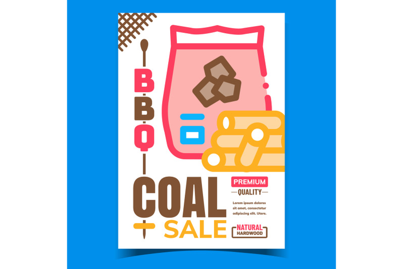 bbq-coal-sale-creative-advertising-poster-vector