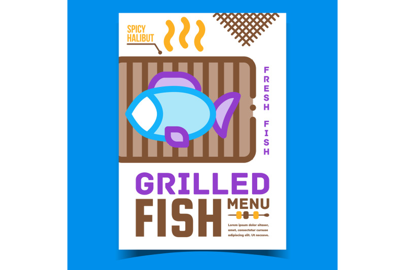 grilled-fish-menu-food-advertising-banner-vector