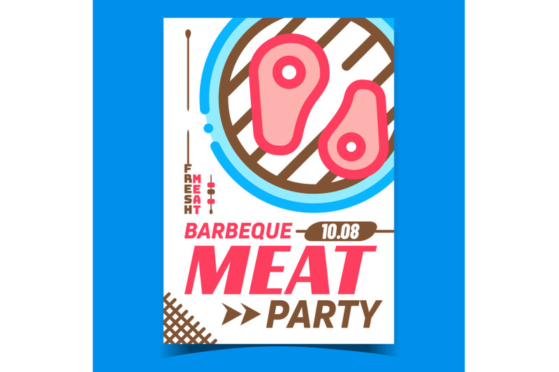 barbeque-meat-party-advertising-banner-vector