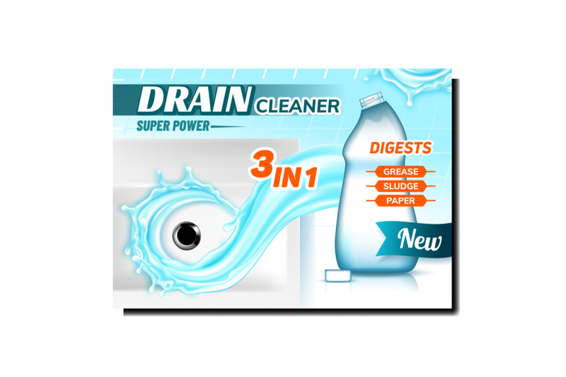 drain-cleaner-super-power-promo-banner-vector
