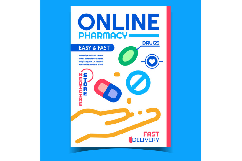 online-pharmacy-creative-advertising-poster-vector