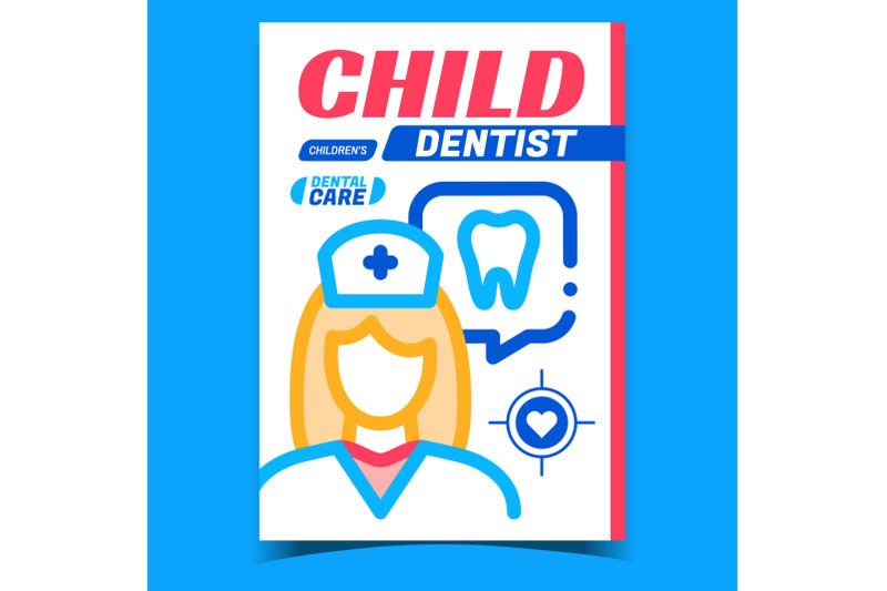 child-dentist-creative-advertising-poster-vector