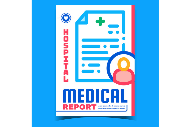 hospital-medical-report-advertising-banner-vector