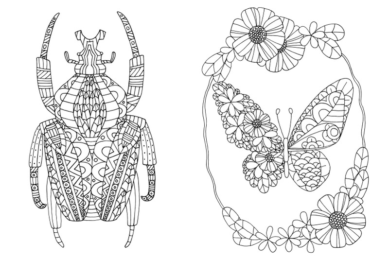 coloring-pages-flowers-and-insects