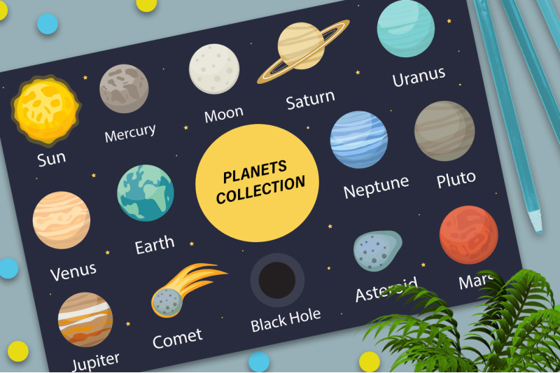 planet-solar-system-icons-flat-style