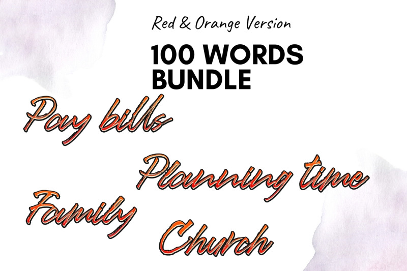 red-amp-orange-calligraphic-scripts-bundle-stickers-set