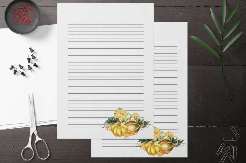fall-autumn-pumpkin-stationary-papers-journal-pages