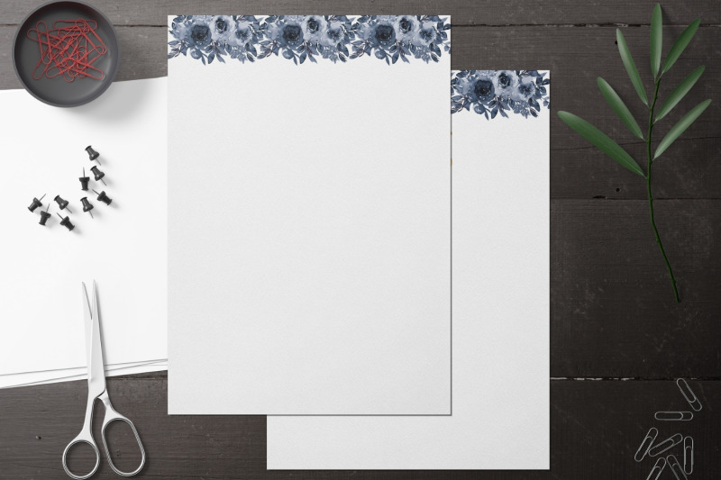 dark-boho-border-floral-stationery-lined-and-unlined-notes