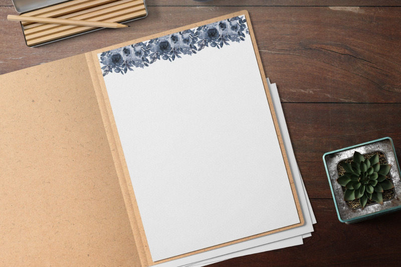 dark-boho-border-floral-stationery-lined-and-unlined-notes