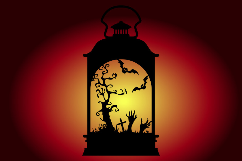silhouette-halloween-lantern-party-decoration