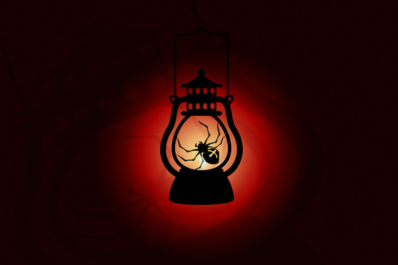 silhouette-halloween-lantern-with-spider-party-decoration