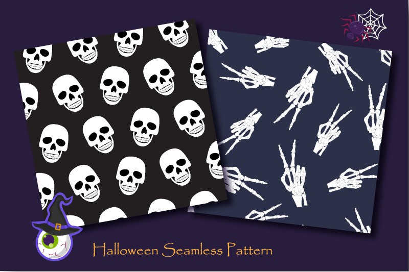halloween-skeleton-skull-seamless-pattern