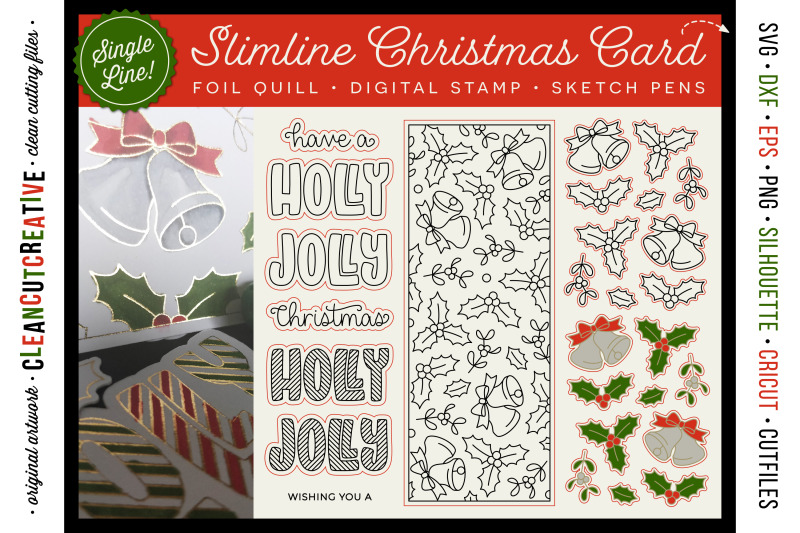 foil-quill-christmas-slimline-card-digi-stamp-single-line-dl