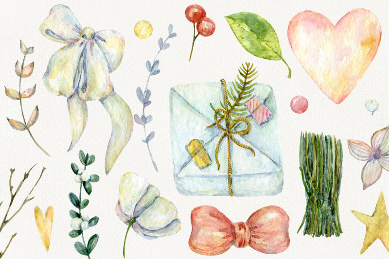 winter-flowers-watercolor-christmas-set