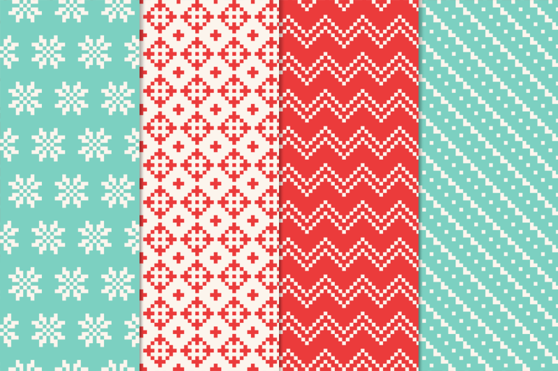 14-christmas-pixel-seamless-patterns