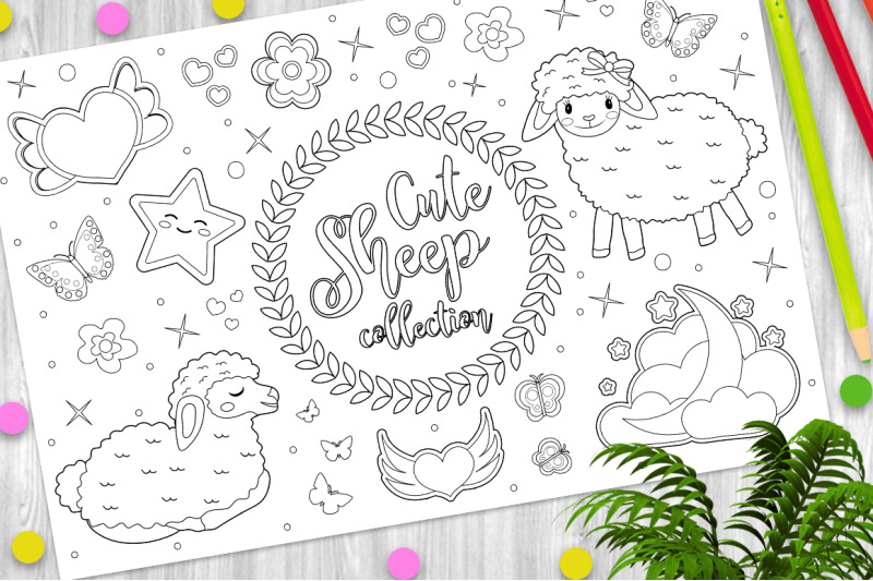 cute-little-sheep-set-coloring-book-page-for-kids