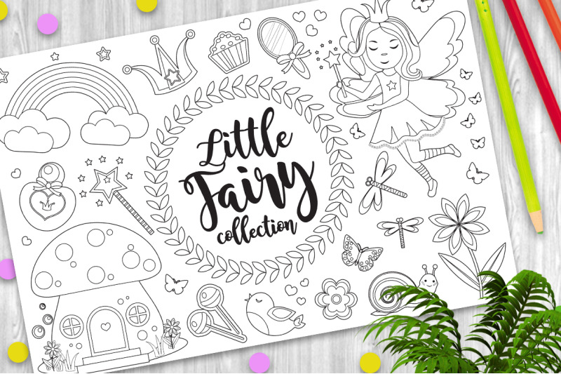 cute-little-fairy-set-coloring-book-page-for-kids