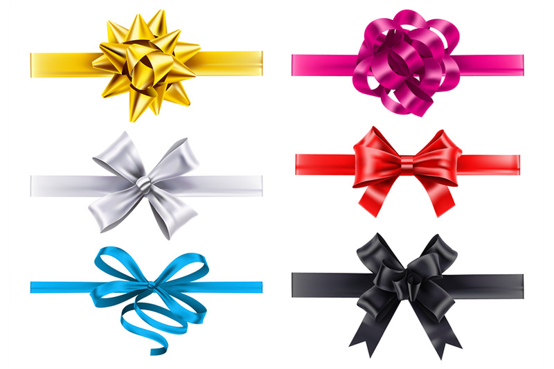 realistic-ribbons-with-bows-vector-bow-decoration