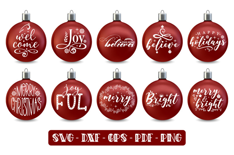 Christmas SVG Bundle, Christmas Ornaments SVG Cut Files By ...