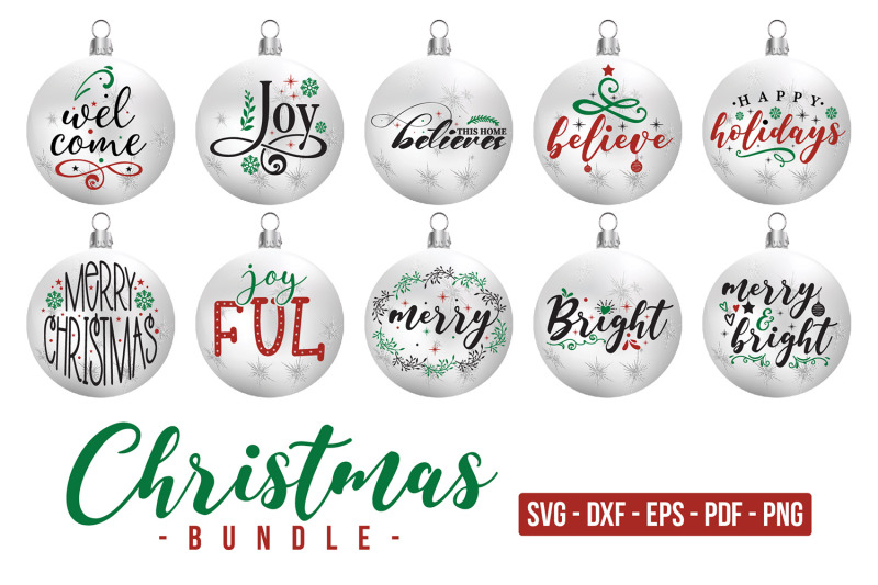 Download Christmas SVG Bundle, Christmas Ornaments SVG Cut Files By ...