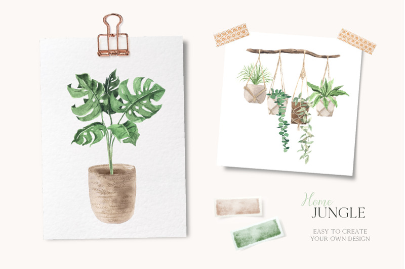 home-jungle-boho-plants-set