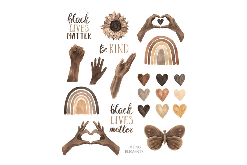 black-lives-matter-clipart-set