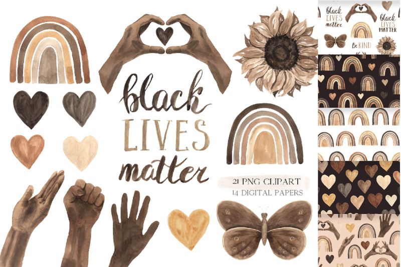 black-lives-matter-clipart-set