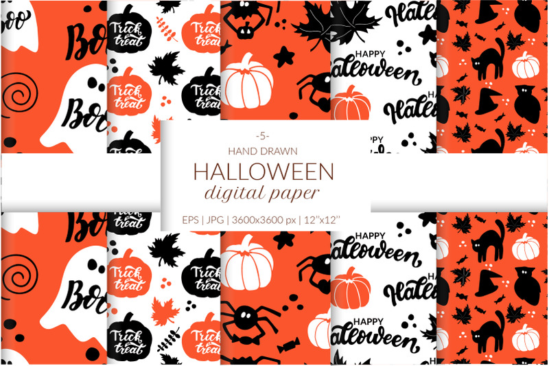 halloween-digital-paper-pack-halloween-seamless-pattern-pumpkin-face