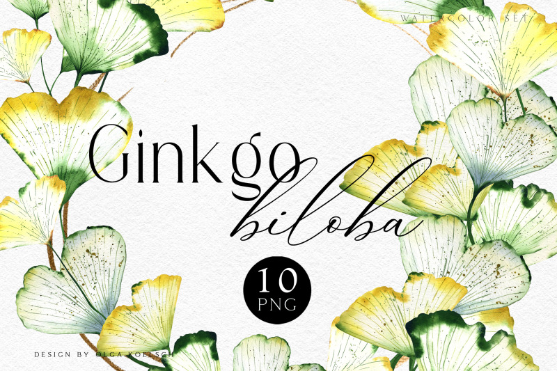 watercolor-ginkgo-biloba-clipart-boho-floral-clipart-green-leaf