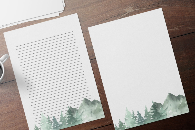 watercolor-forest-printable-stationery