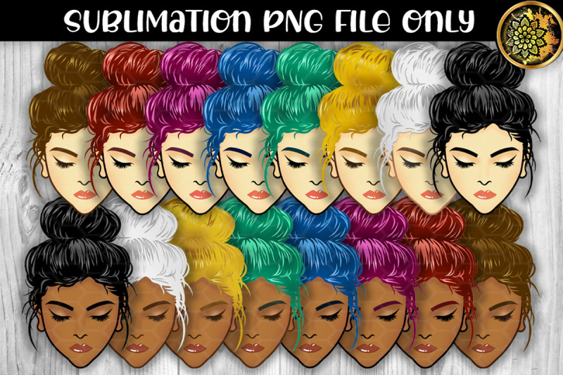 multicolor-messy-bun-momlife-sublimation-png