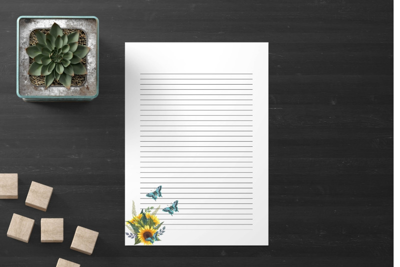 sunflowers-and-butterflies-stationery-papers