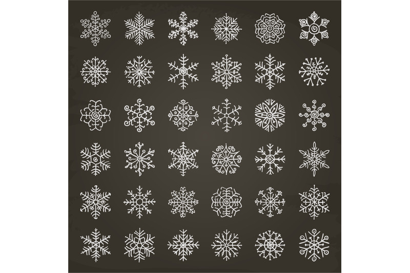 white-winter-snowflakes-doodles-hand-drawn-xmas-vector-illustration