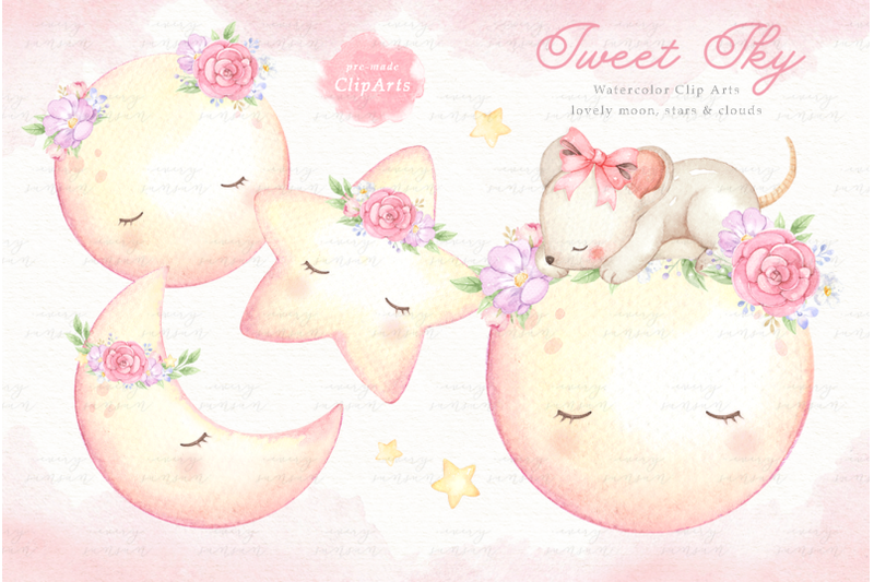 sweet-sky-watercolor-clip-arts