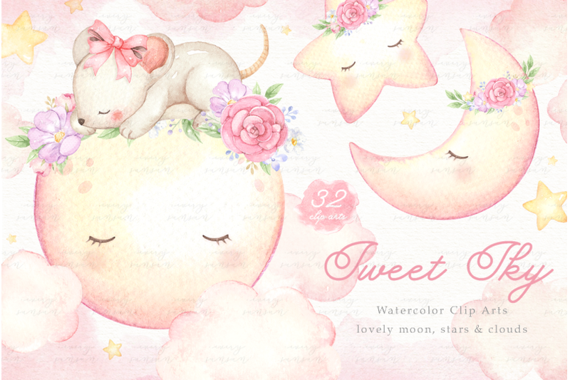 sweet-sky-watercolor-clip-arts