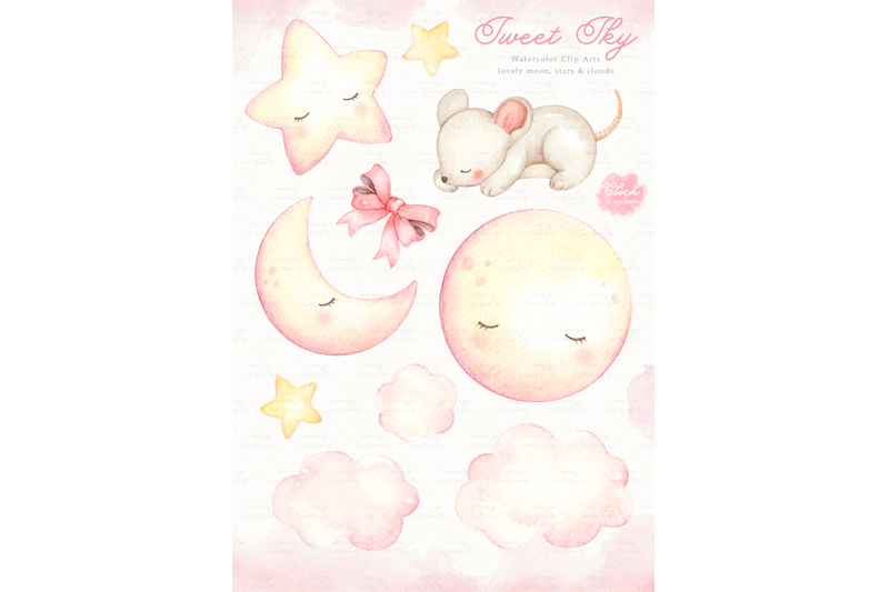 sweet-sky-watercolor-clip-arts