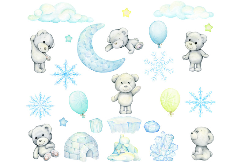 polar-bear-watercolor-polar-bears-baby-bear-personalised-print-cre