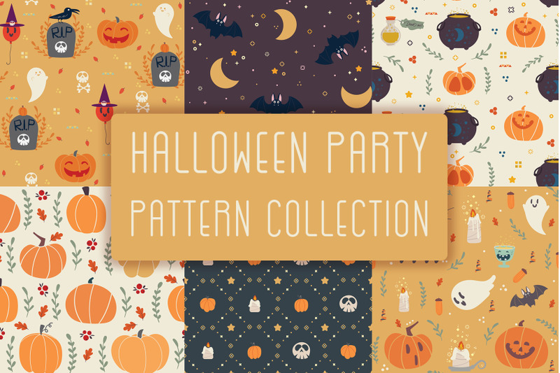 halloween-party-patterns-collection