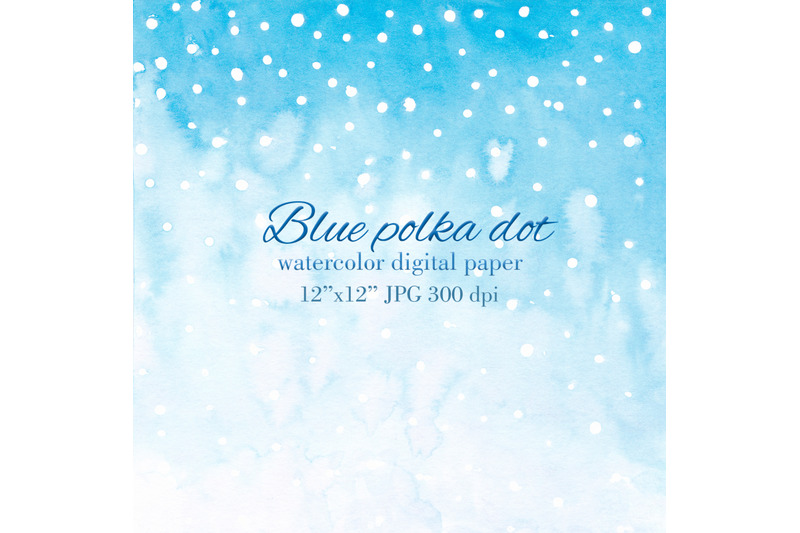 blue-polka-dot-digital-paper-watercolor-gradient-background