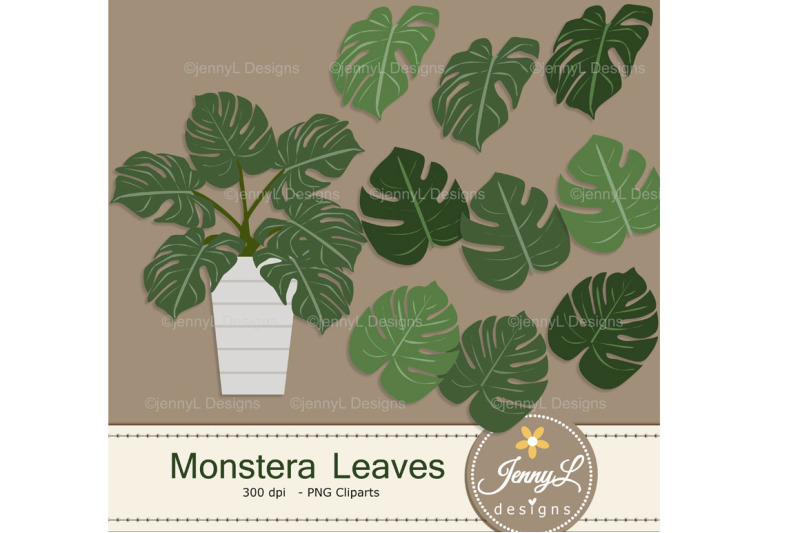 monstera-plant-digital-paper-and-clipart