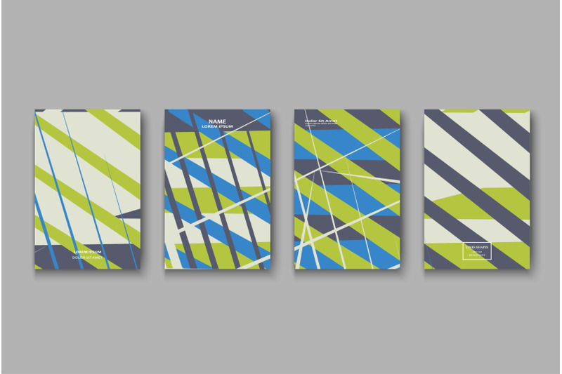 minimal-cover-collection-design-green-gray-halftone-gradients-abstr