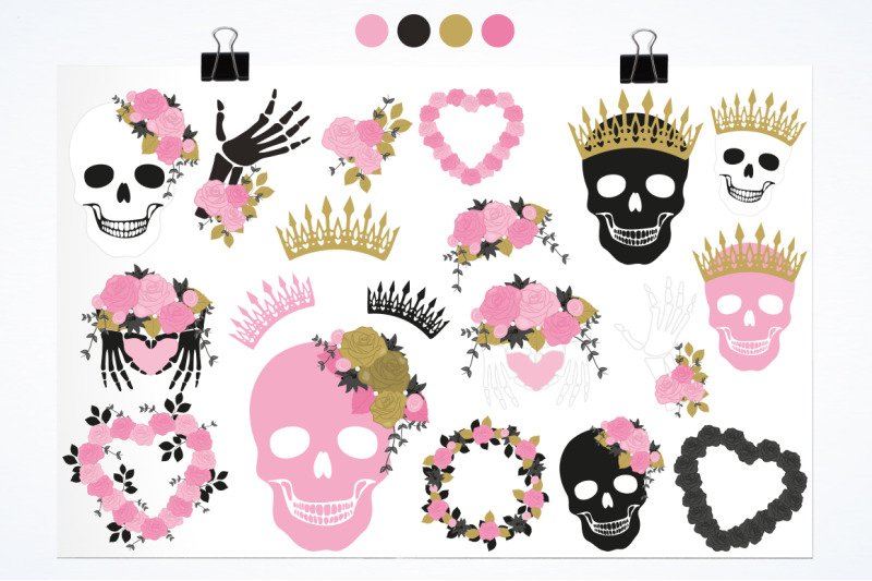 glitter-skulls