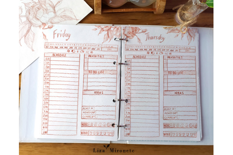beautiful-vintage-planner-daily-planner-day-work-planner-weekly-plann