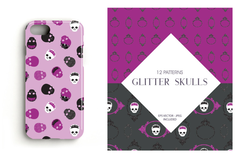 glitter-skulls