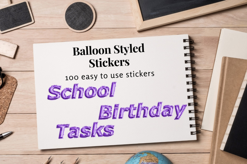 violet-foil-balloon-stickers-for-planner-big-bundle