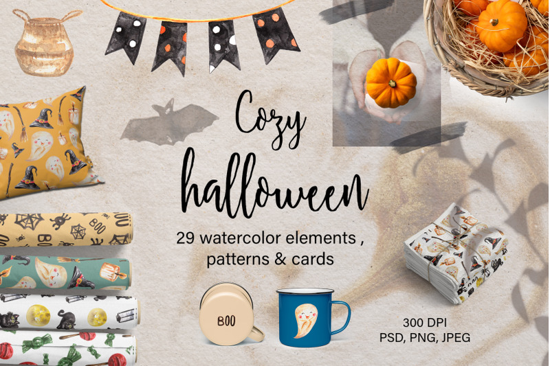 watercolor-cozy-halloween-clipart-holiday-patterns-and-cards