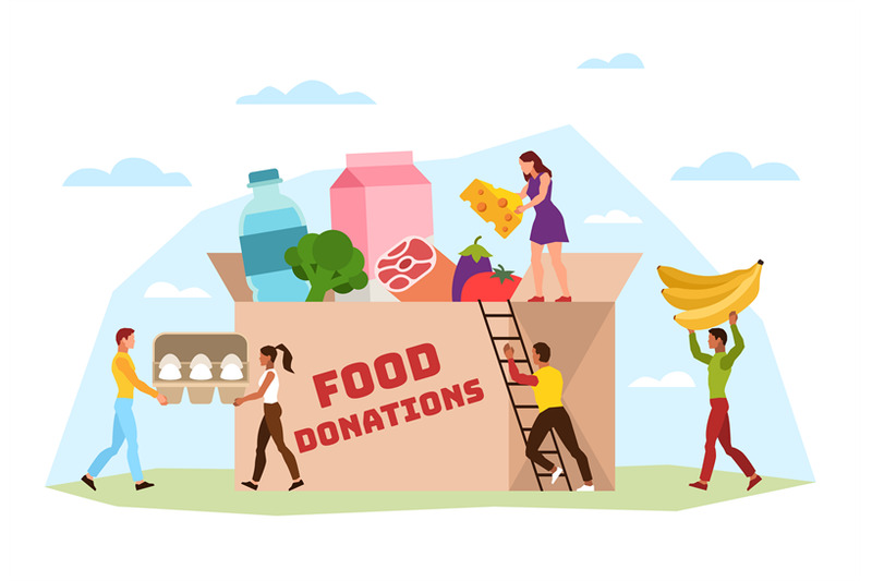 food-donation-tiny-volunteer-characters-filling-cardboard-box-with-va